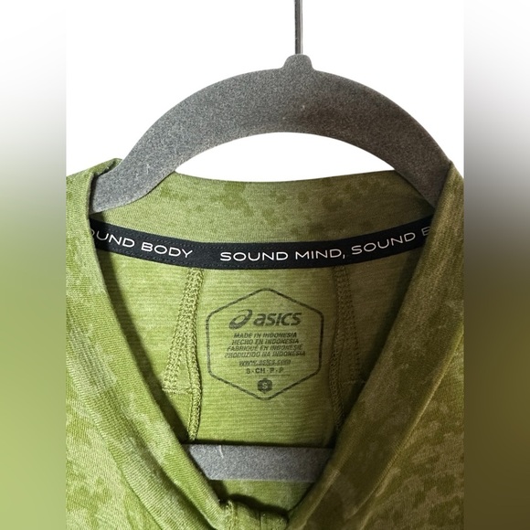 ASICS Green Quarter Zip Short Sleeve Running Shirt Actibreeze Size Small - Picture 4 of 8